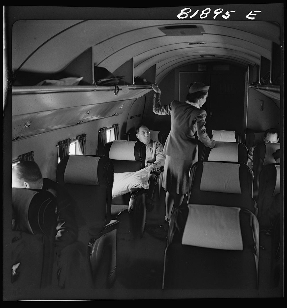 Aboard an airliner enroute from Los Angeles to San Francisco. Sourced from the Library of Congress.