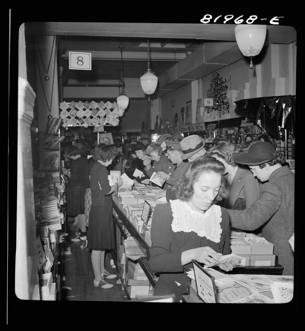 [Untitled photo, possibly related to: Washington, D.C. Christmas shopping in Woolworth's five and ten cent store]. Sourced…