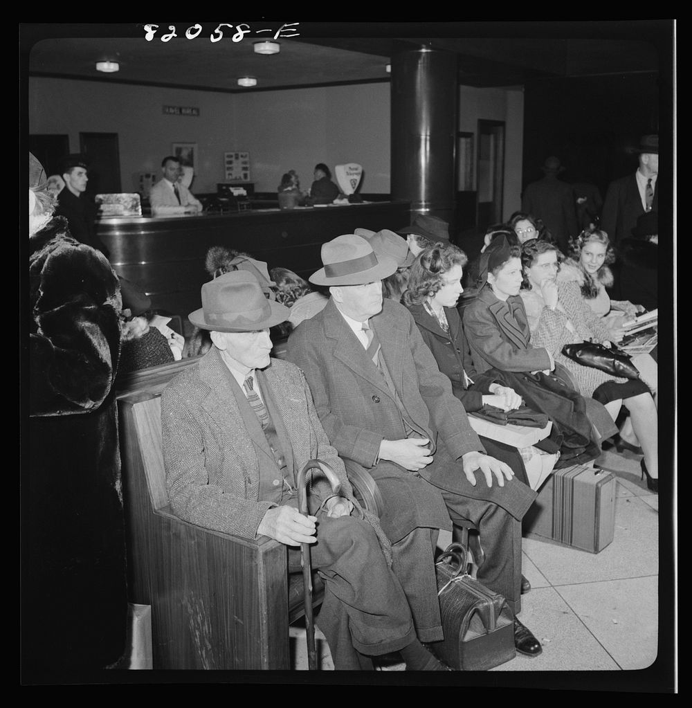 Washington, D.C. Christmas rush in the Greyhound bus terminal. Sourced from the Library of Congress.