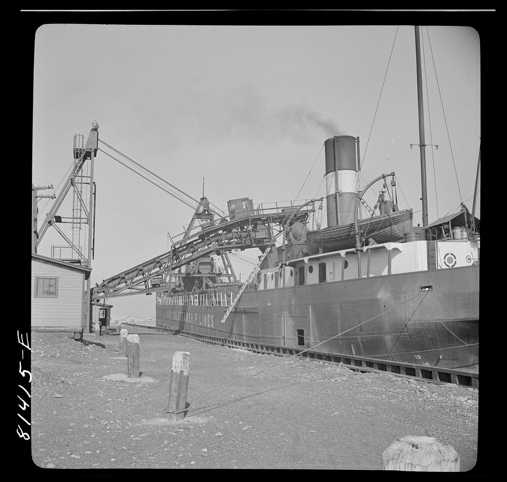 [Untitled photo, possibly related to: Canadian collier loading at port of Oswego, New York]. Sourced from the Library of…