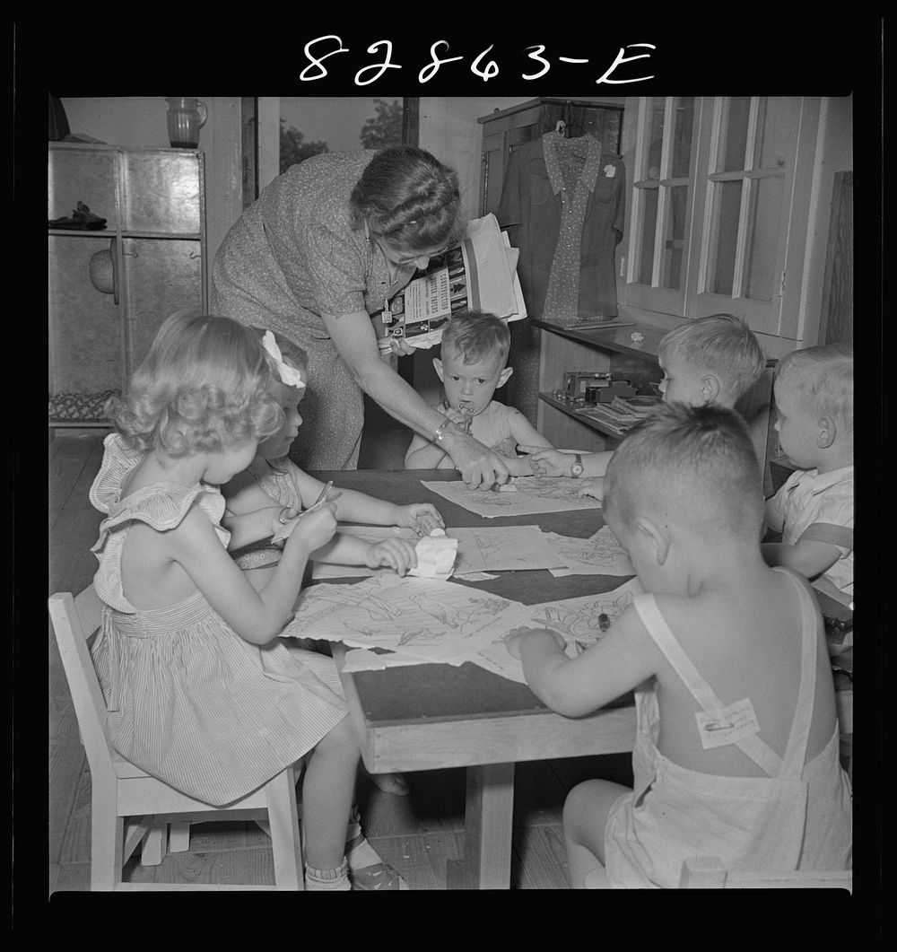 Childersburg, Alabama. WPA (Works Progress Administration) day nursey for defense workers' children. Sourced from the…