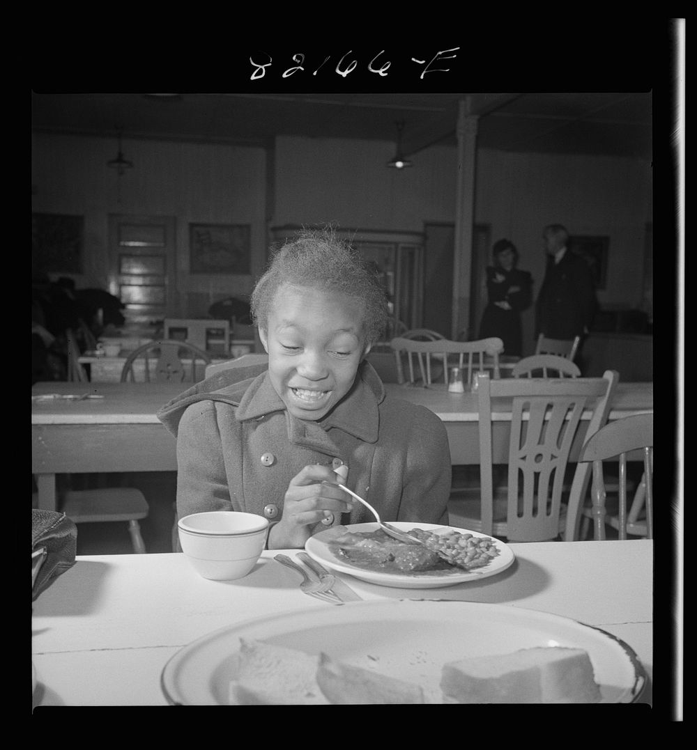 [Untitled photo, possibly related to: Washington, D.C. Dinner in the self-help cafeteria]. Sourced from the Library of…