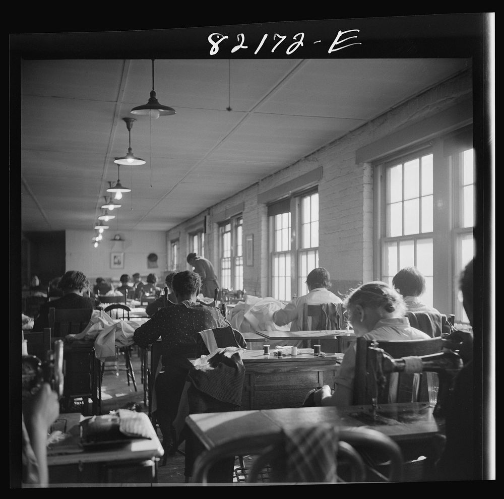 Washington, D.C. Sewing room in the self-help exchange. Sourced from the Library of Congress.