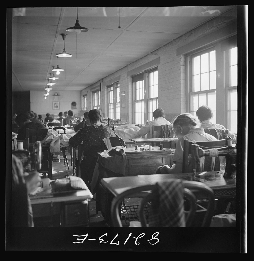 [Untitled photo, possibly related to: Washington, D.C. Sewing room in the self-help exchange]. Sourced from the Library of…