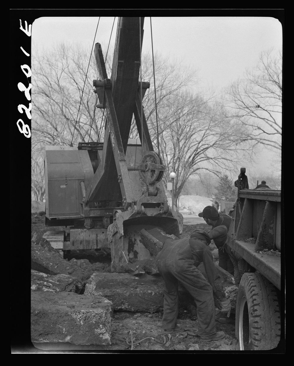 [Untitled photo, possibly related to: Washington, D.C. Clearing earth and old paving for extension of Independence Avenue at…