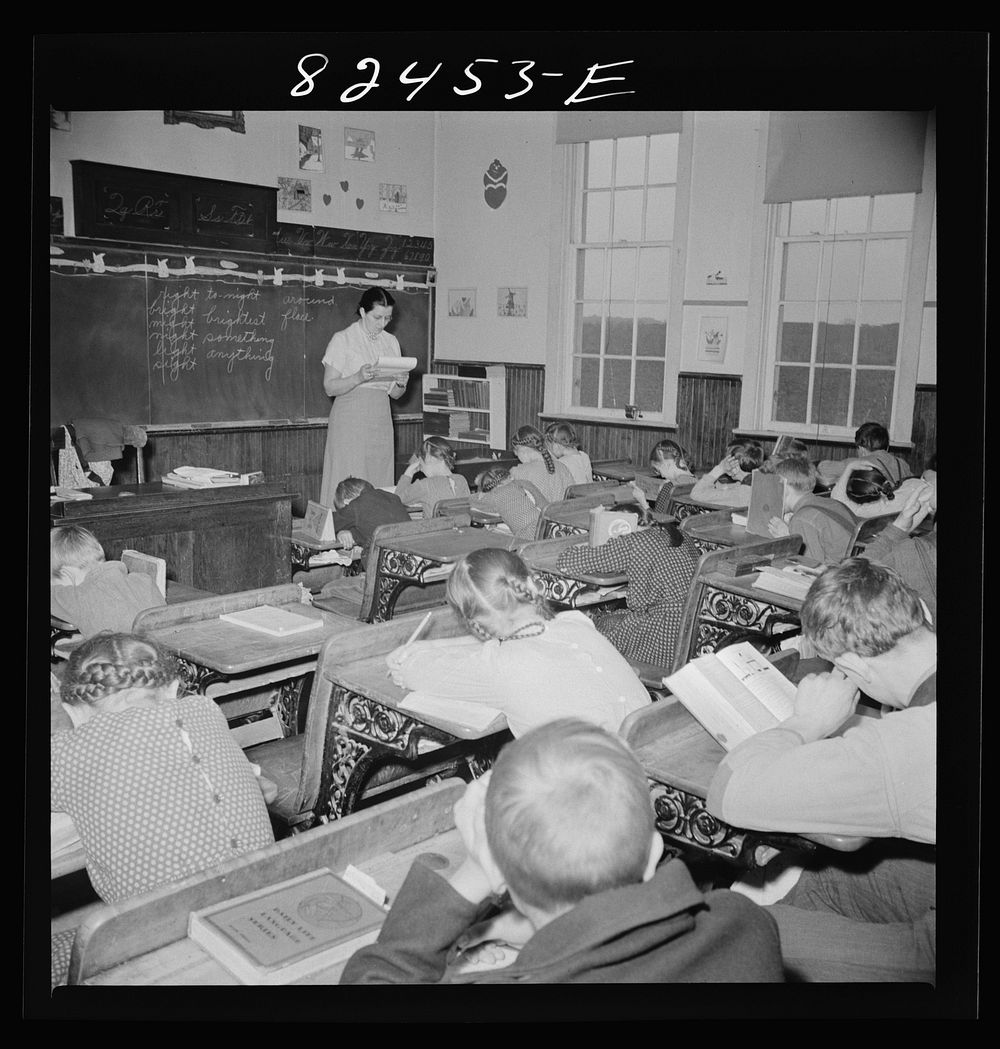 [Untitled photo, possibly related to: Red Run, Pennsylvania (vicinity). Public school which serves one of the strictest…