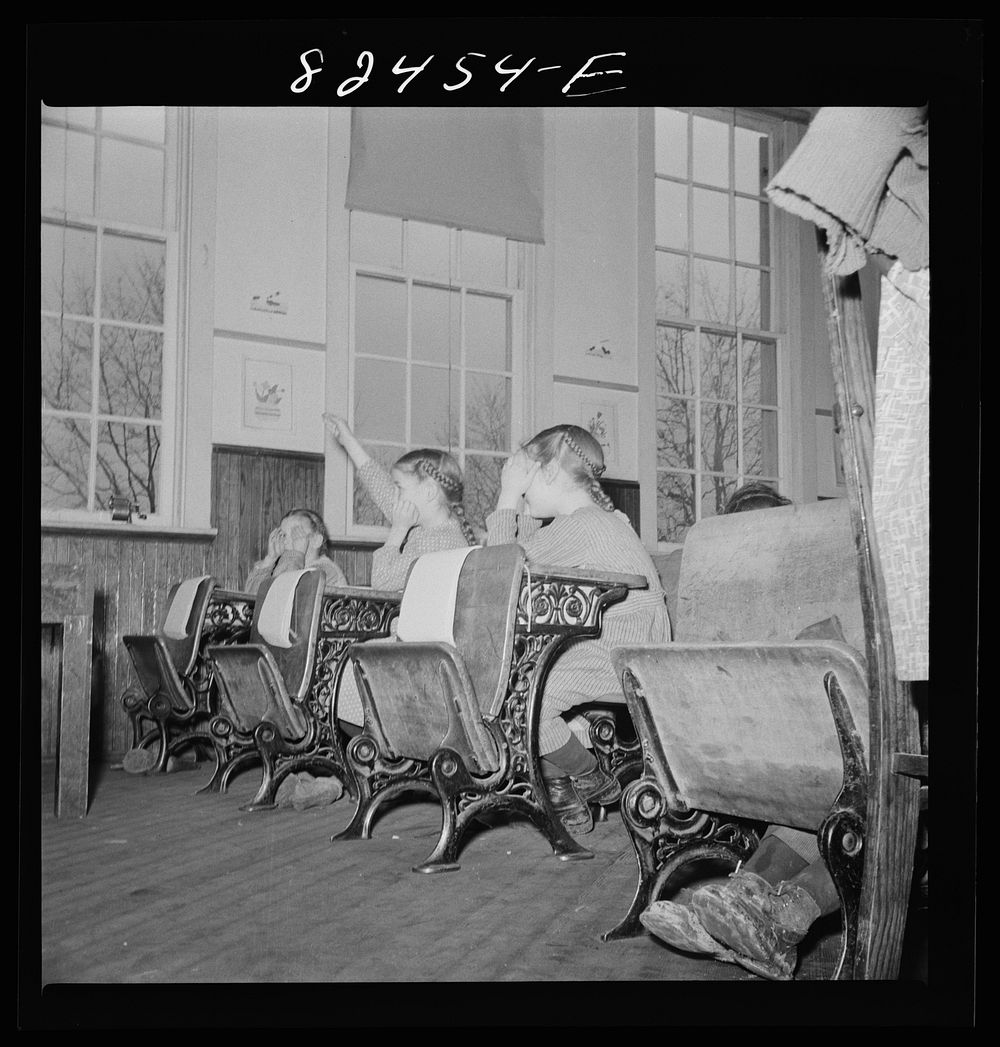 [Untitled photo, possibly related to: Red Run, Pennsylvania (vicinity). Public school which serves one of the strictest…