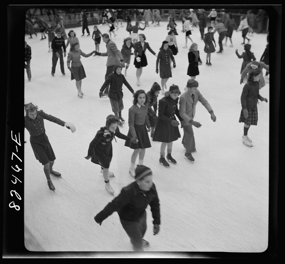 New York, New York. Ice skating in Rockefeller Center. Sourced from the Library of Congress.