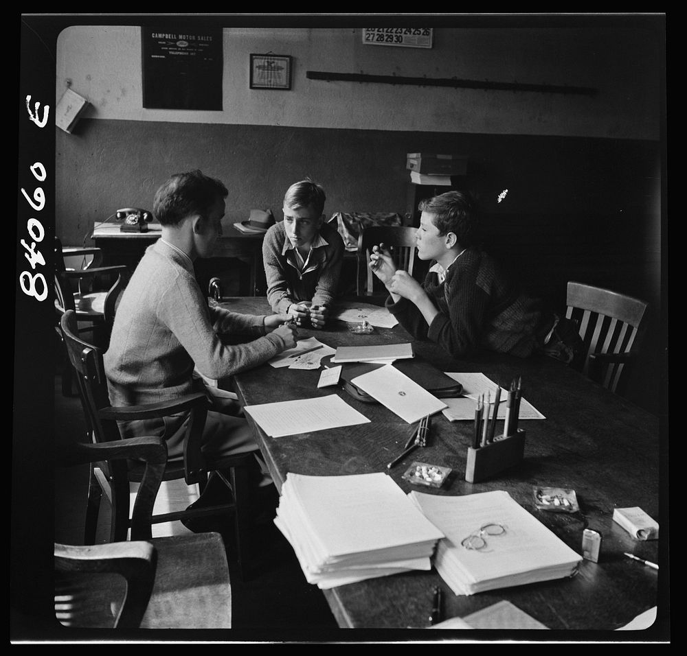 [Untitled photo, possibly related to: Richwood, West Virginia. FSA (Farm Security Administration) representative signing up…