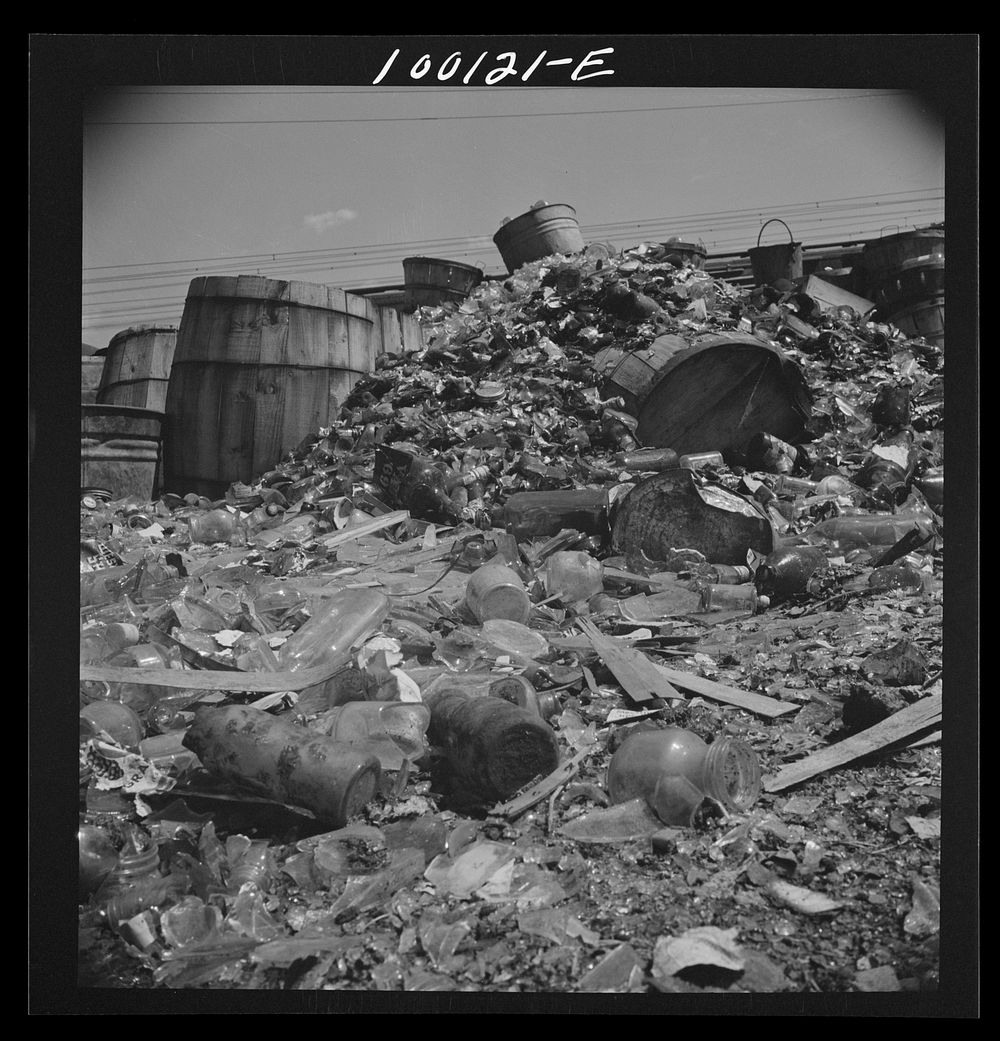 Washington, D.C. Scrap salvage campaign, Victory Program. Pieces of glass and porcelain which are useless for scrap were…