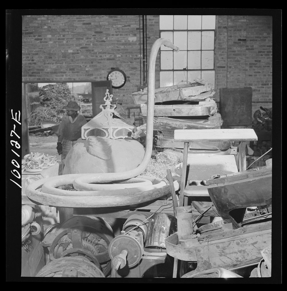 Washington, D.C. Scrap salvage campaign, Victory Program. Miscellaneous metal scrap in warehouse of a wholesale junk…