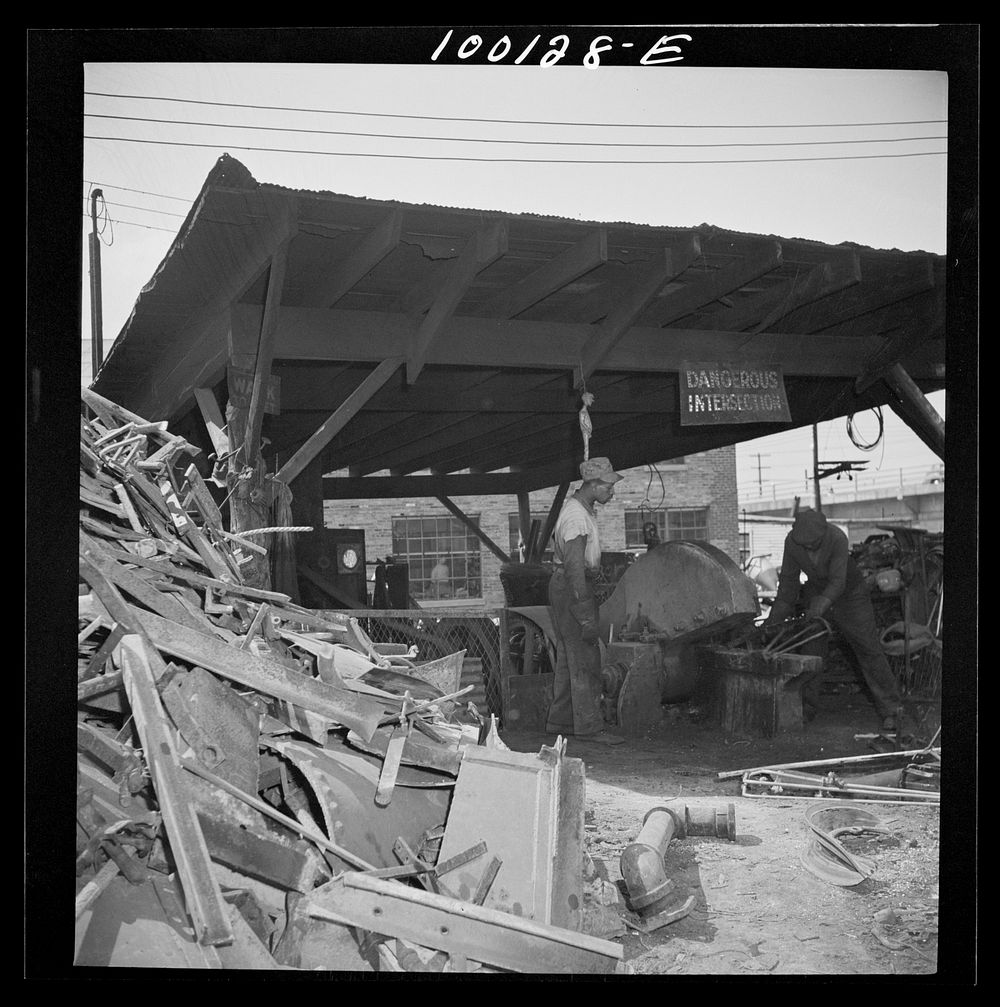 [Untitled photo, possibly related to: Washington, D.C. Scrap salvage campaign, Victory Program. Large cutter which breaks up…