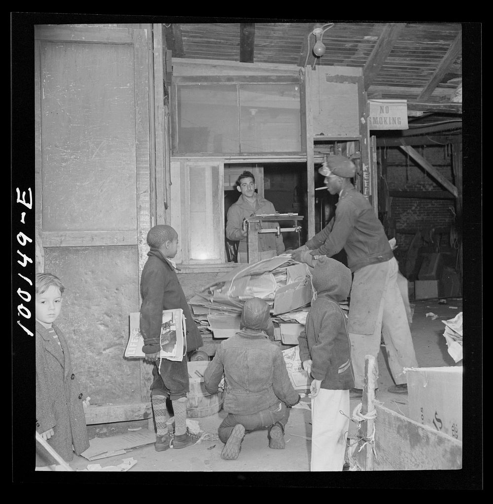 Washington, D.C. Scrap salvage campaign, Victory Program. Scrap being weighed before their purchase by retail junk dealer.…