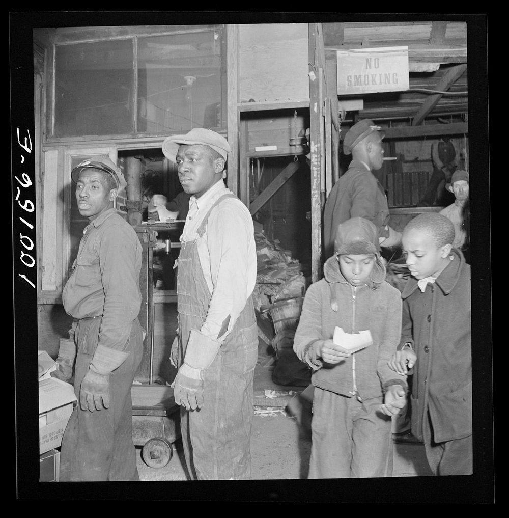 [Untitled photo, possibly related to: Washington, D.C. Scrap salvage campaign, Victory Program. Scrap being weighed before…