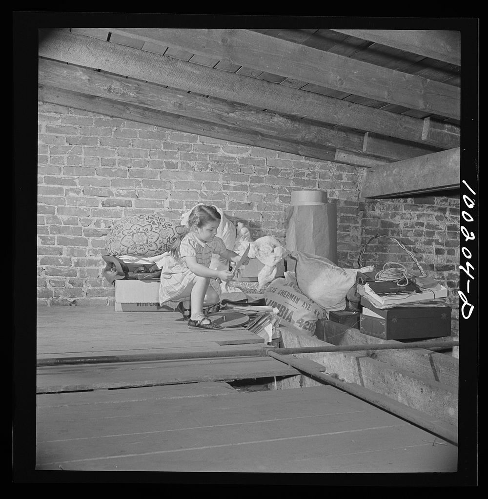 Washington, D.C. Scrap salvage campaign, Victory Program. "Sleeping" scrap in an attic. This means that these are objects…