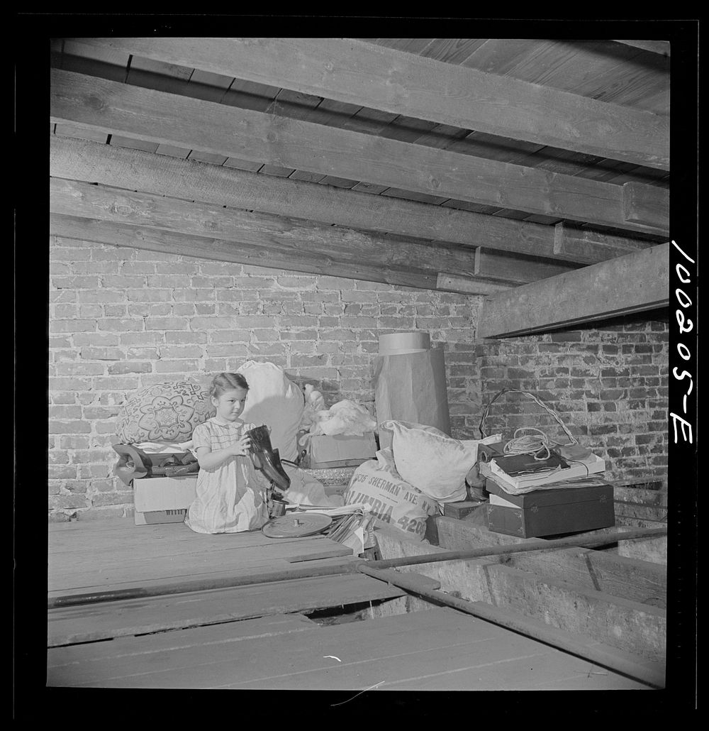 Washington, D.C. Scrap salvage campaign, Victory Program. "Sleeping" scrap in an attic. This means that these are objects…