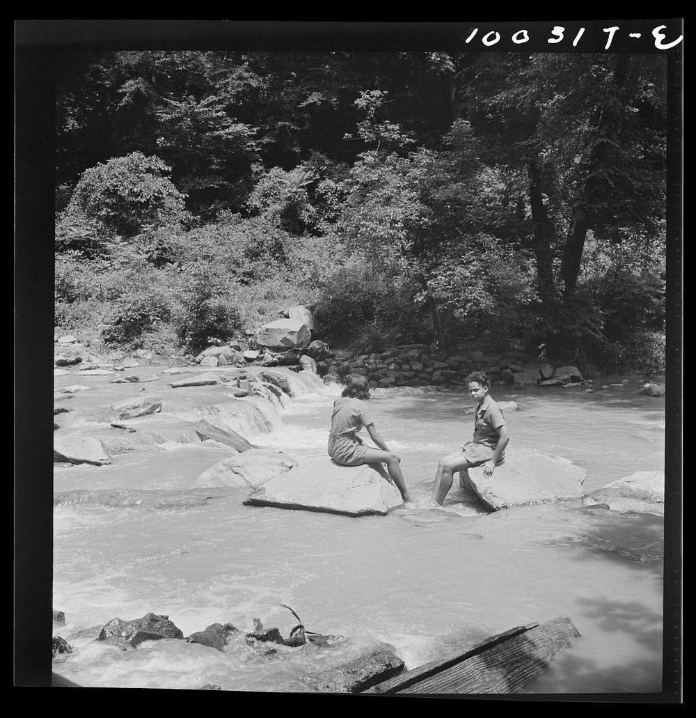 [Untitled photo, possibly related to: Washington, D.C. Wading in Rock Creek Park]. Sourced from the Library of Congress.
