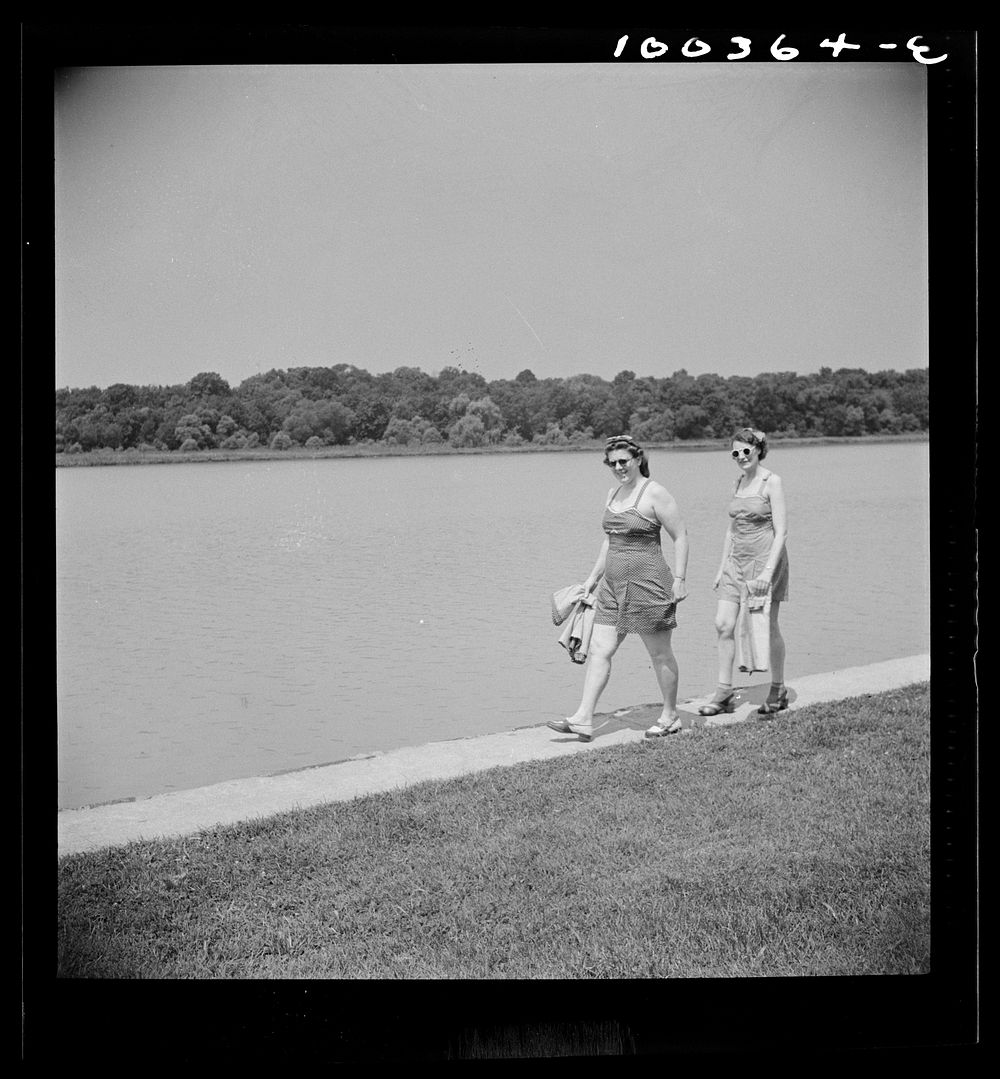 Washington, D.C. Sunbathers in East Potomac Park on Sunday. Sourced from the Library of Congress.
