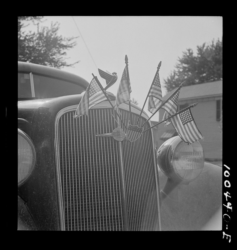 [Untitled photo, possibly related to: La Plata, Charles County, Maryland. Parked automobile]. Sourced from the Library of…