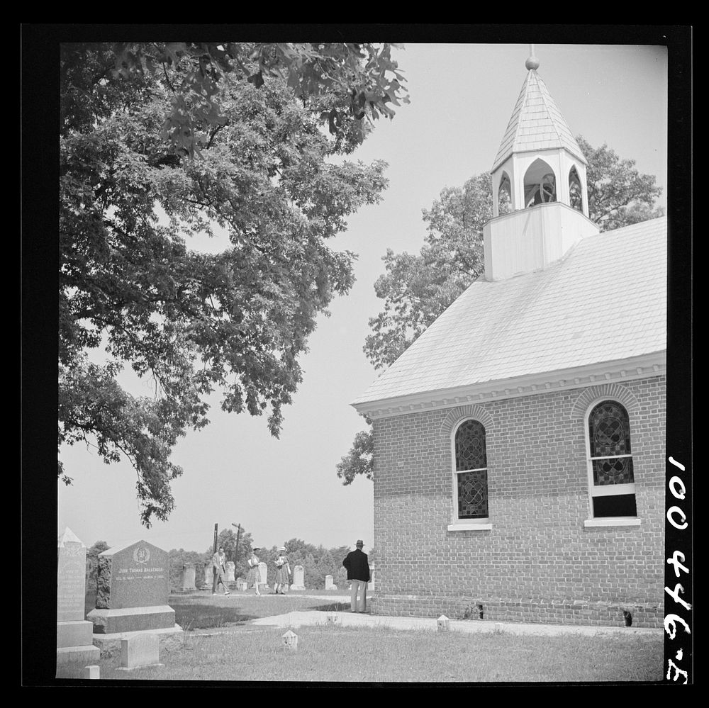 [Untitled photo, possibly related to: St. Mary's County, Maryland. People going to All Faith Church]. Sourced from the…