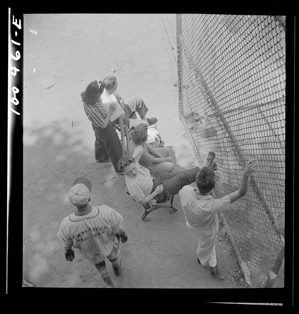 Washington, D.C. Spectators at a baseball game: wives, sweethearts and children of the players; passersby and regular fans.…
