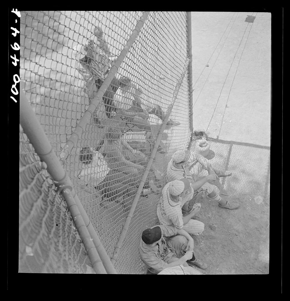 Washington, D.C. Players and spectators in a baseball game at the Ellipse. Sourced from the Library of Congress.