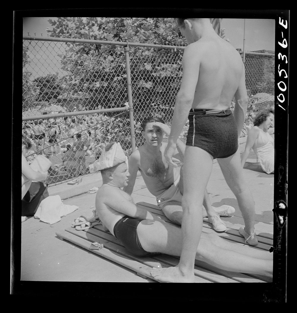 Washington, D.C. Sunday at the edge of the municipal swimming pool. Sourced from the Library of Congress.