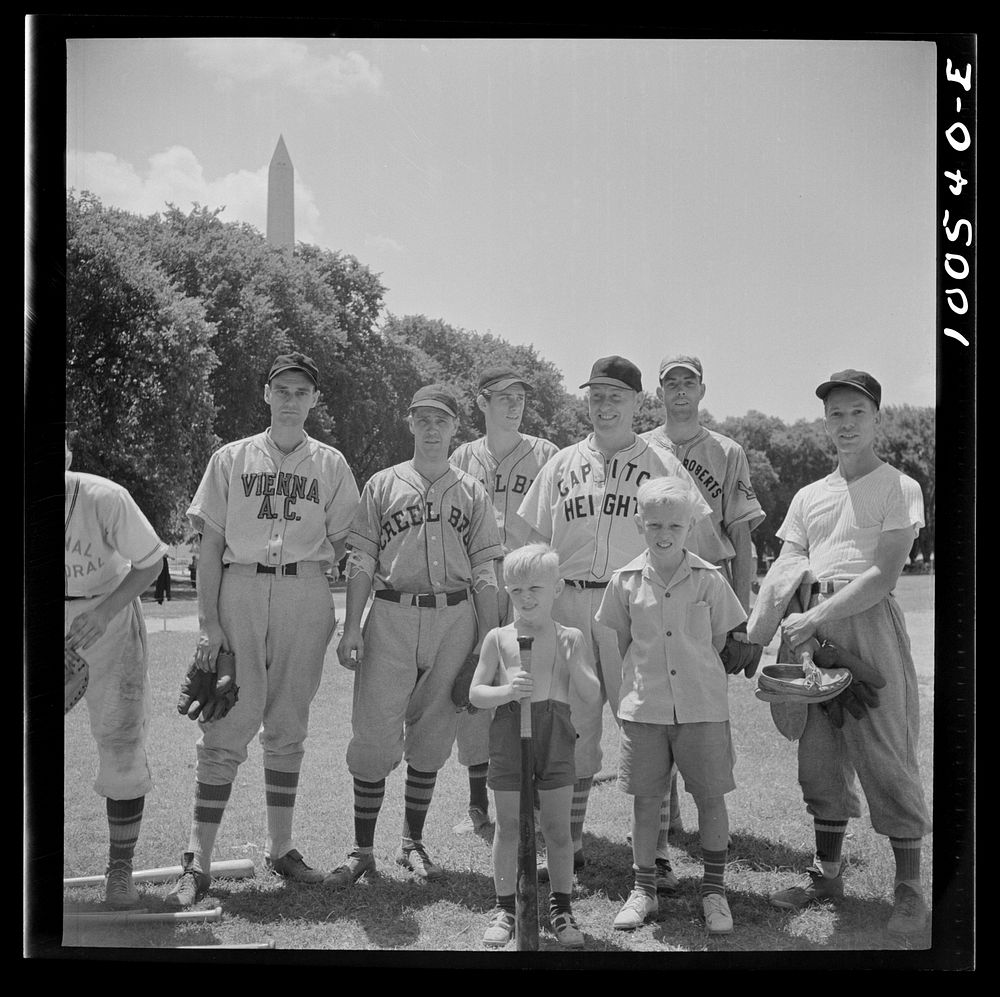 Washington, D.C. Amateur baseball team recruited from garage workers who have just won a Sunday game against the employees'…