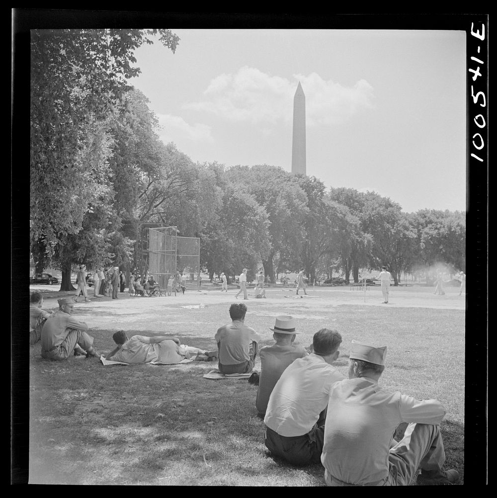 Washington, D.C. Sunday baseball game at Ellipse Park between garage workers and the employees' recreation association.…