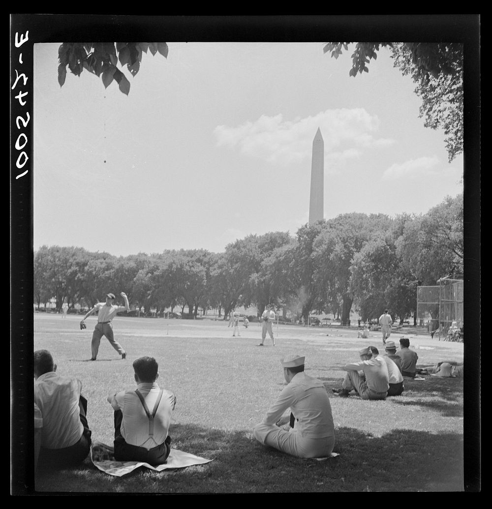 Washington, D.C. Sunday baseball game at Ellipse Park between garage workers and the employees' recreation association.…