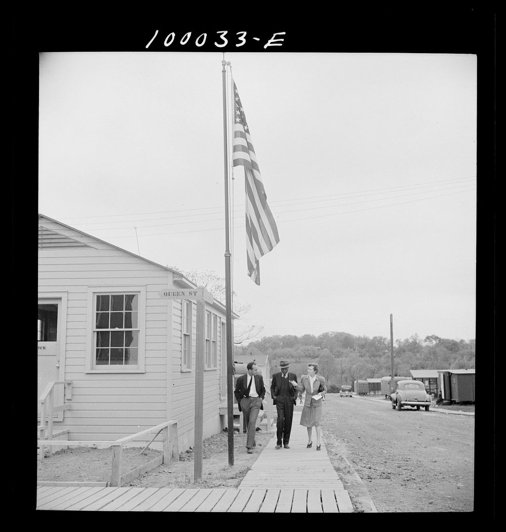 [Untitled photo, possibly related to: Arlington, Virginia. FSA (Farm Security Administration) trailer camp project. Outside…