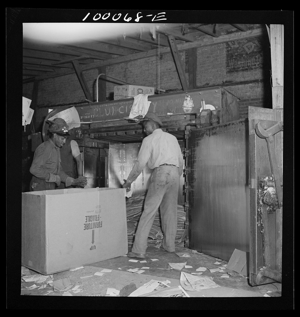[Untitled photo, possibly related to: Washington, D.C. Salvage drive, Victory Program. Scrap paper, after being packed in…