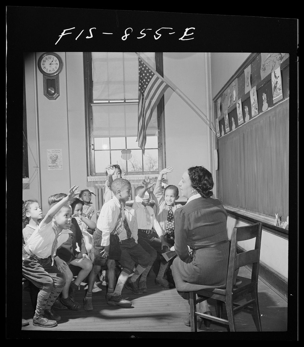 [Untitled photo, possibly related to: Washington, D.C. Discussion class in a  grammar school]. Sourced from the Library of…