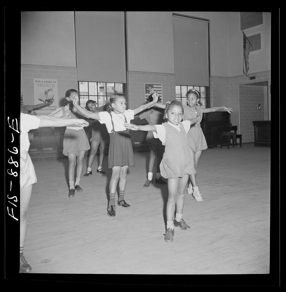 [Untitled photo, possibly related to: Washington, D.C. Dancing class in a  grammar school]. Sourced from the Library of…