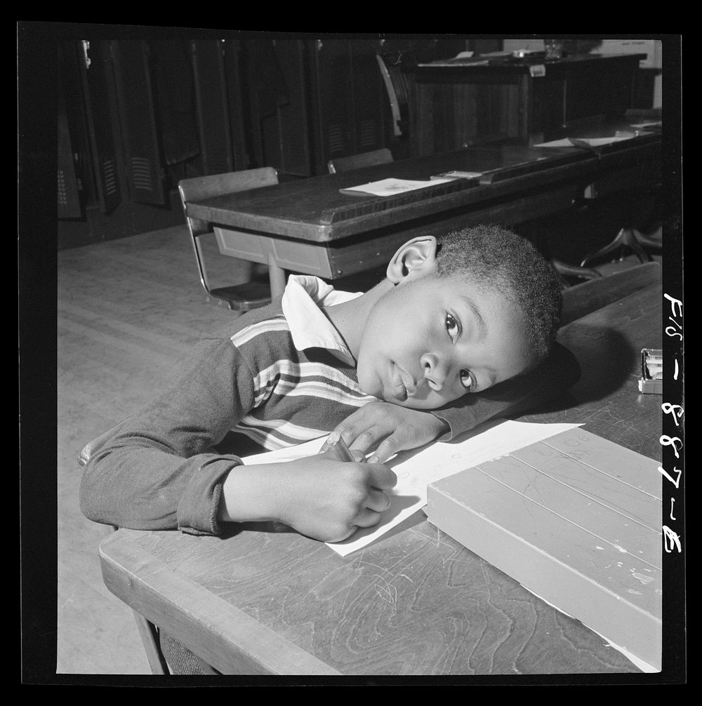 Washington, D.C. Pupil in a  grammar school. Sourced from the Library of Congress.