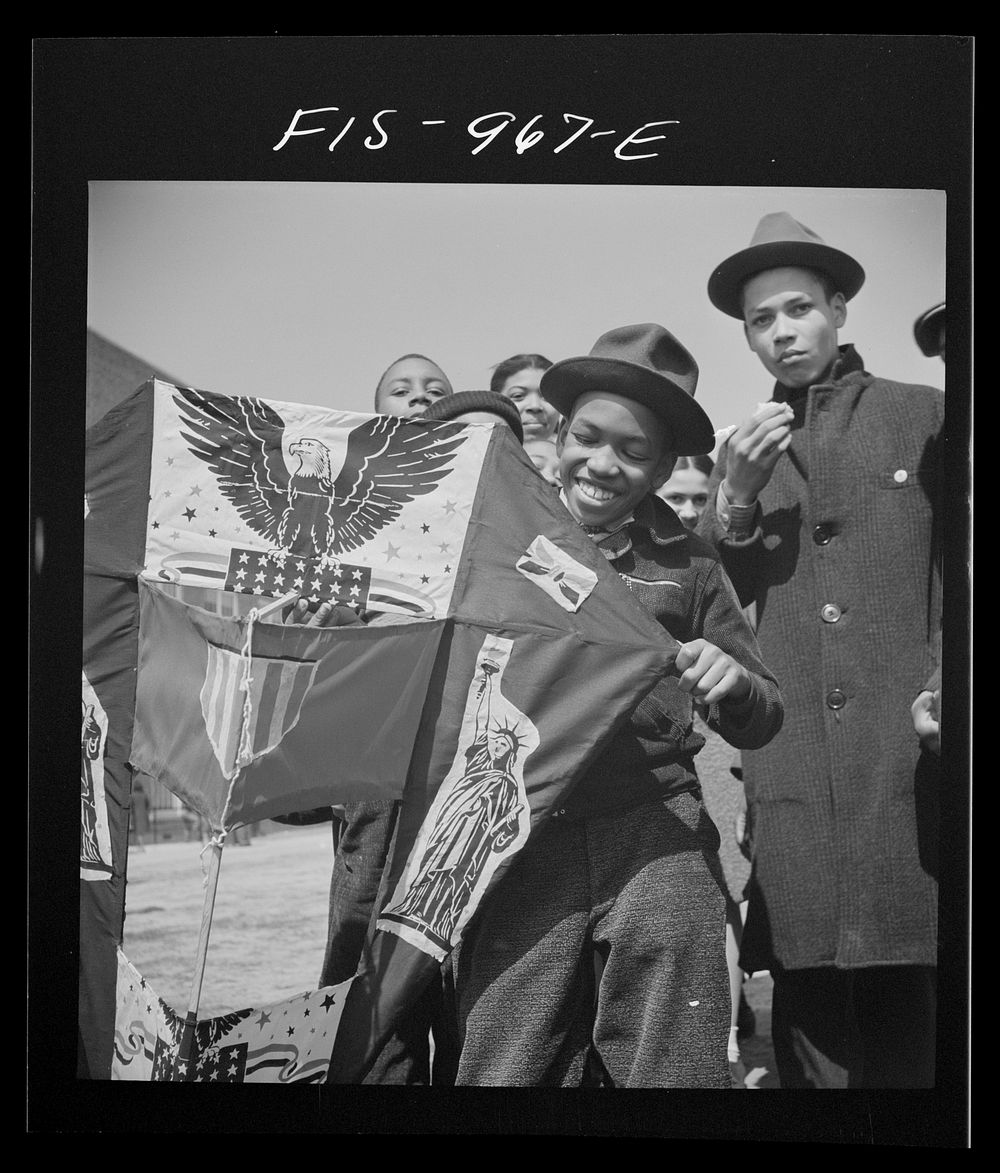 Washington, D.C. Pupil of Banneker Junior High School with a kite which he has made. Sourced from the Library of Congress.