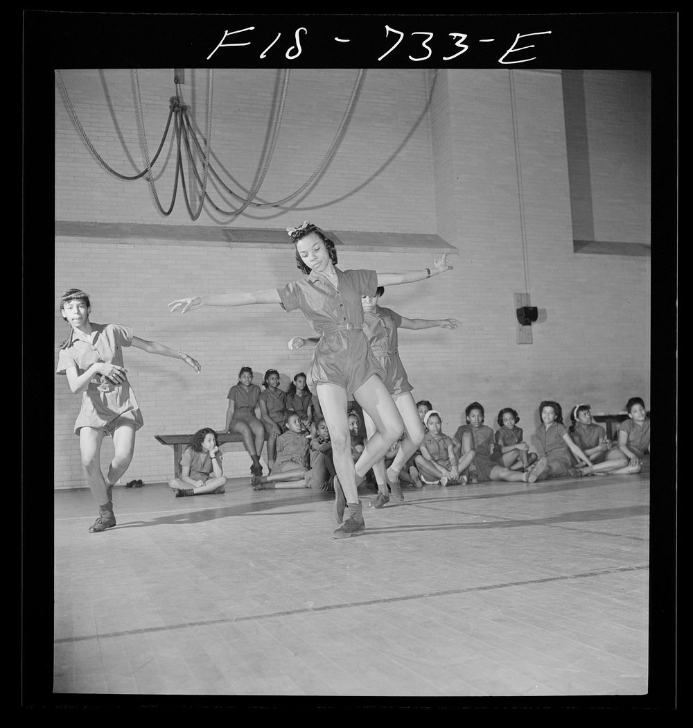 Washington, D.C. Dancing class at an elementary school. Sourced from the Library of Congress.