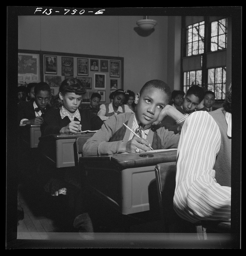 Washington, D.C. Class in the Banneker Junior High School. Sourced from the Library of Congress.