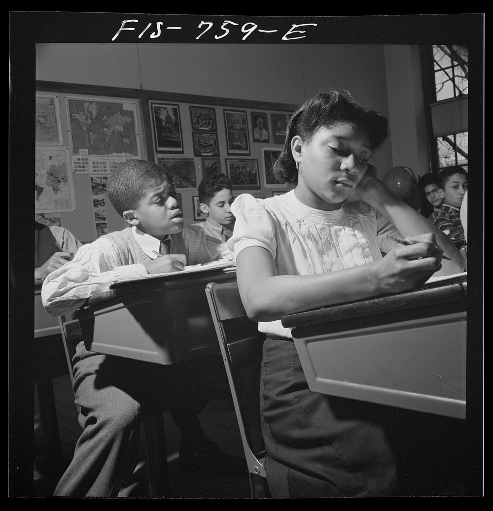 [Untitled photo, possibly related to: Washington, D.C. Class in the Banneker Junior High School]. Sourced from the Library…