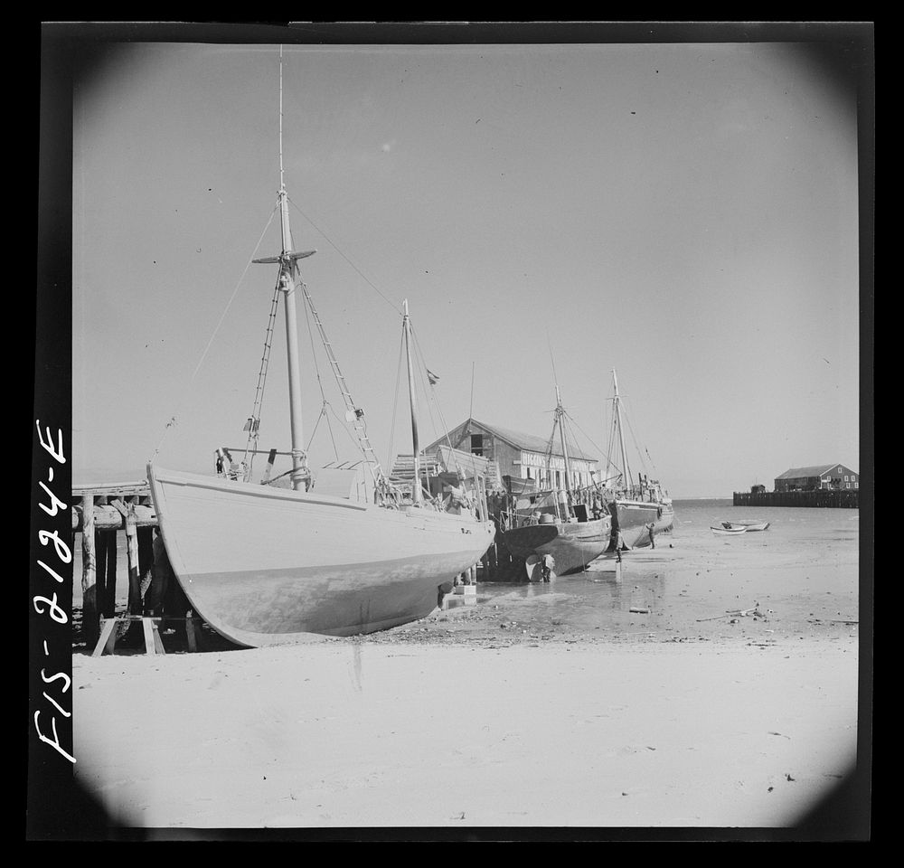 Provincetown, Massachusetts. A Portuguese trawler beached for painting. Sourced from the Library of Congress.