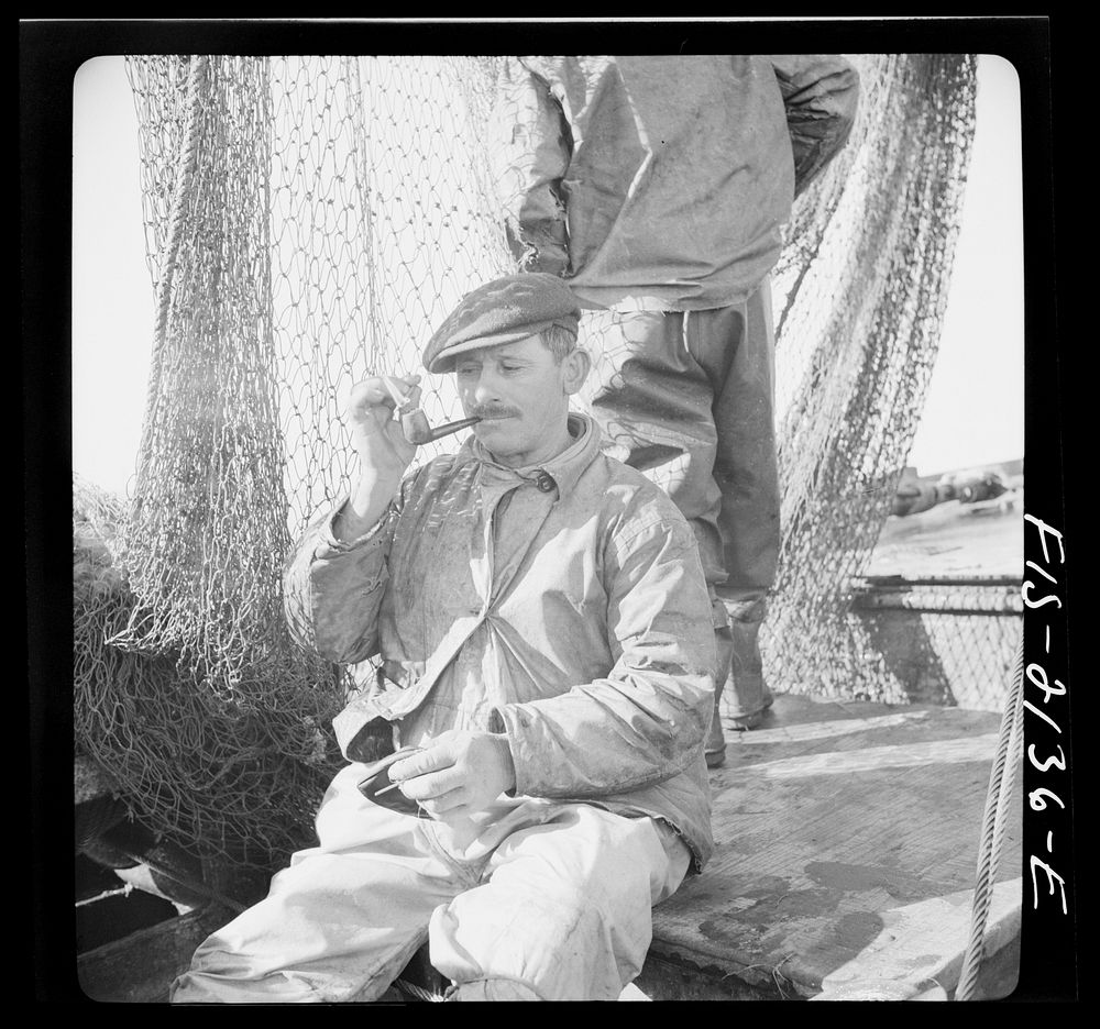 Provincetown, Massachusetts. Aboard the Frances and Marion, a Portuguese drag trawler, fishing off Cape Cod. Portuguese…
