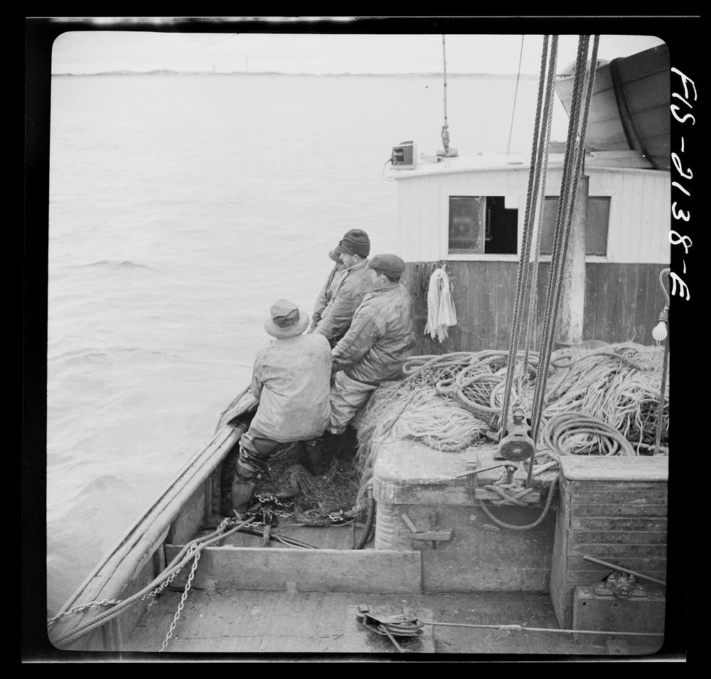 Provincetown, Massachusetts. Aboard the Frances and Marion, a Portuguese drag trawler, fishing off Cape Cod. All hands…