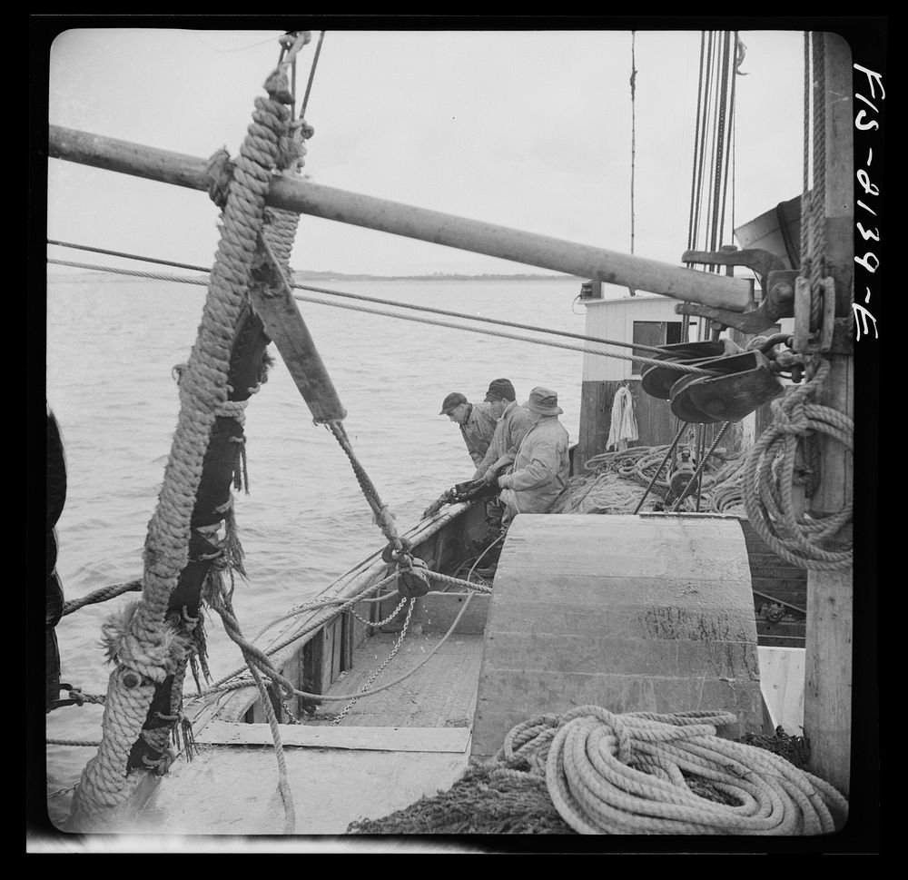 Provincetown, Massachusetts. Aboard the Frances and Marion, a Portuguese drag trawler, fishing off Cape Cod. All hands…