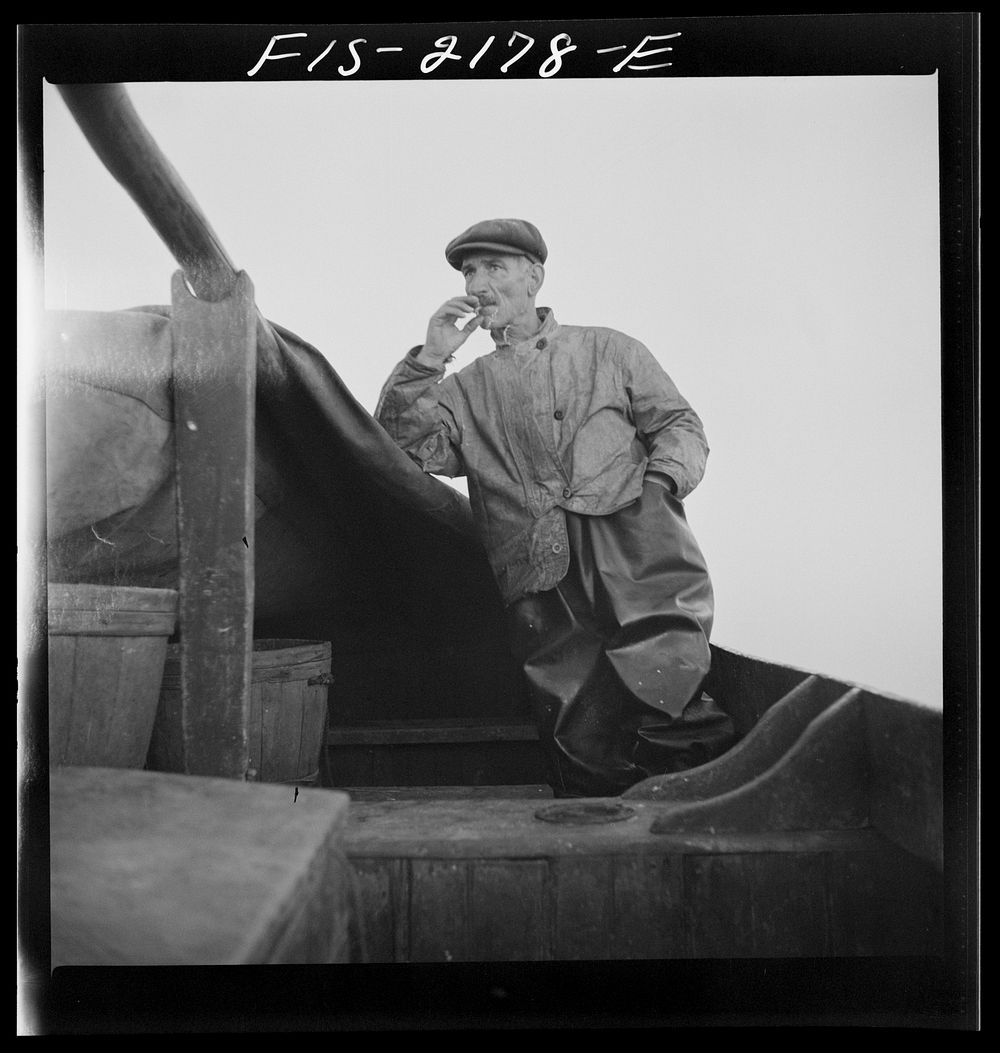 [Untitled photo, possibly related to: Hauling in a cod aboard a Portuguese fishing dory off Cape Cod, Massachusetts].…