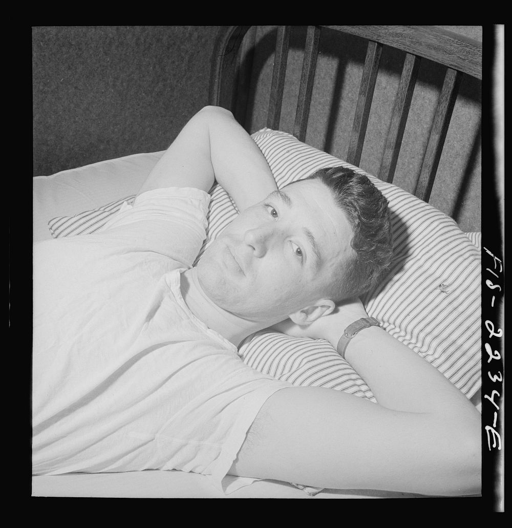[Untitled photo, possibly related to: Parris Island, South Carolina. An instructor at leisure after a full day at the U.S.…
