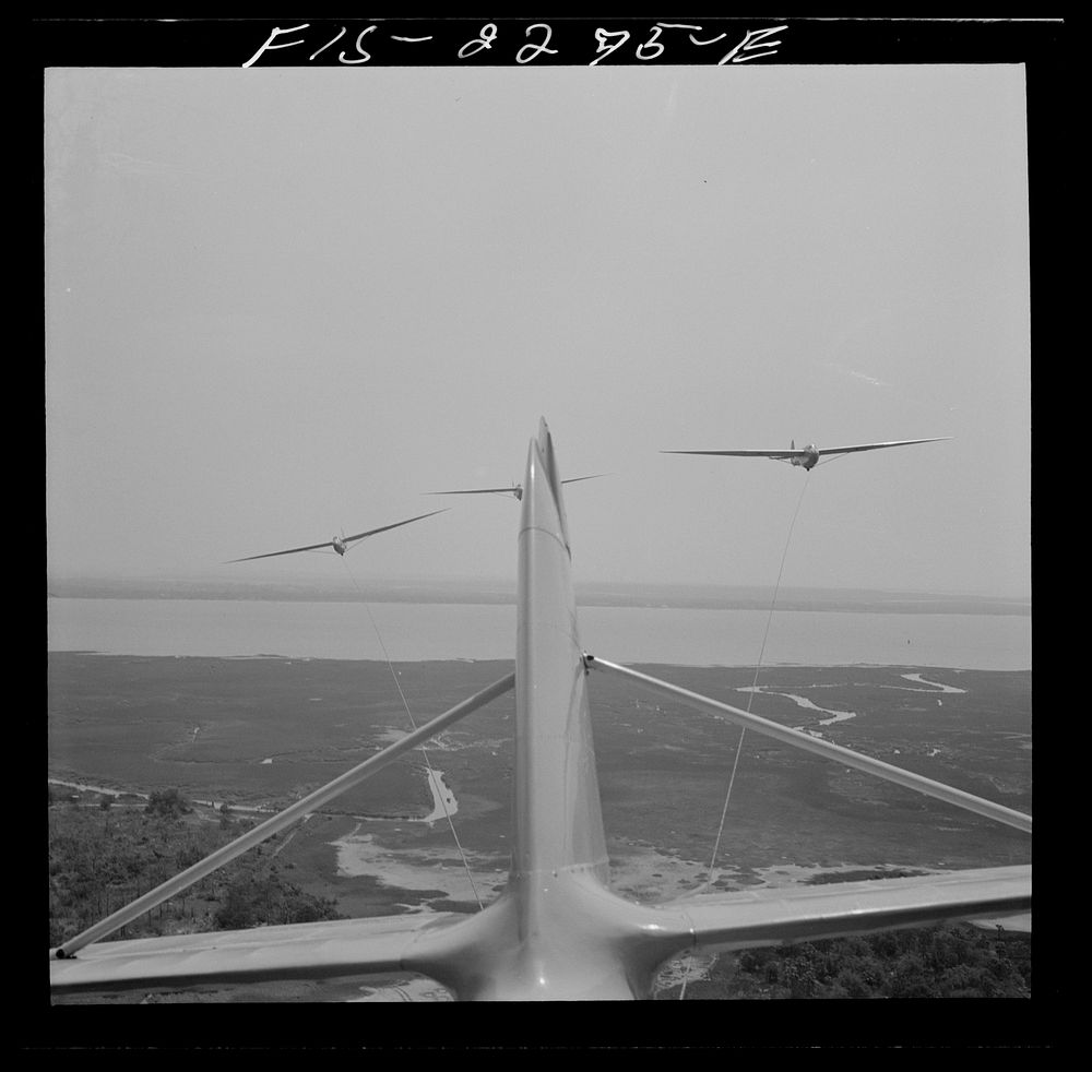 [Untitled photo, possibly related to: Parris Island, South Carolina. U.S. Marine Corps glider detachment training camp. An…