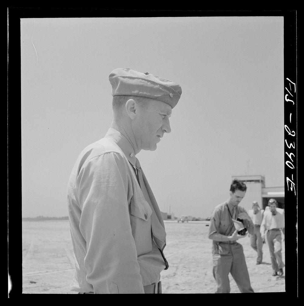 Parris Island, South Carolina. U.S. Marine Corps glider detachment training camp. Trainees and instructor. Sourced from the…