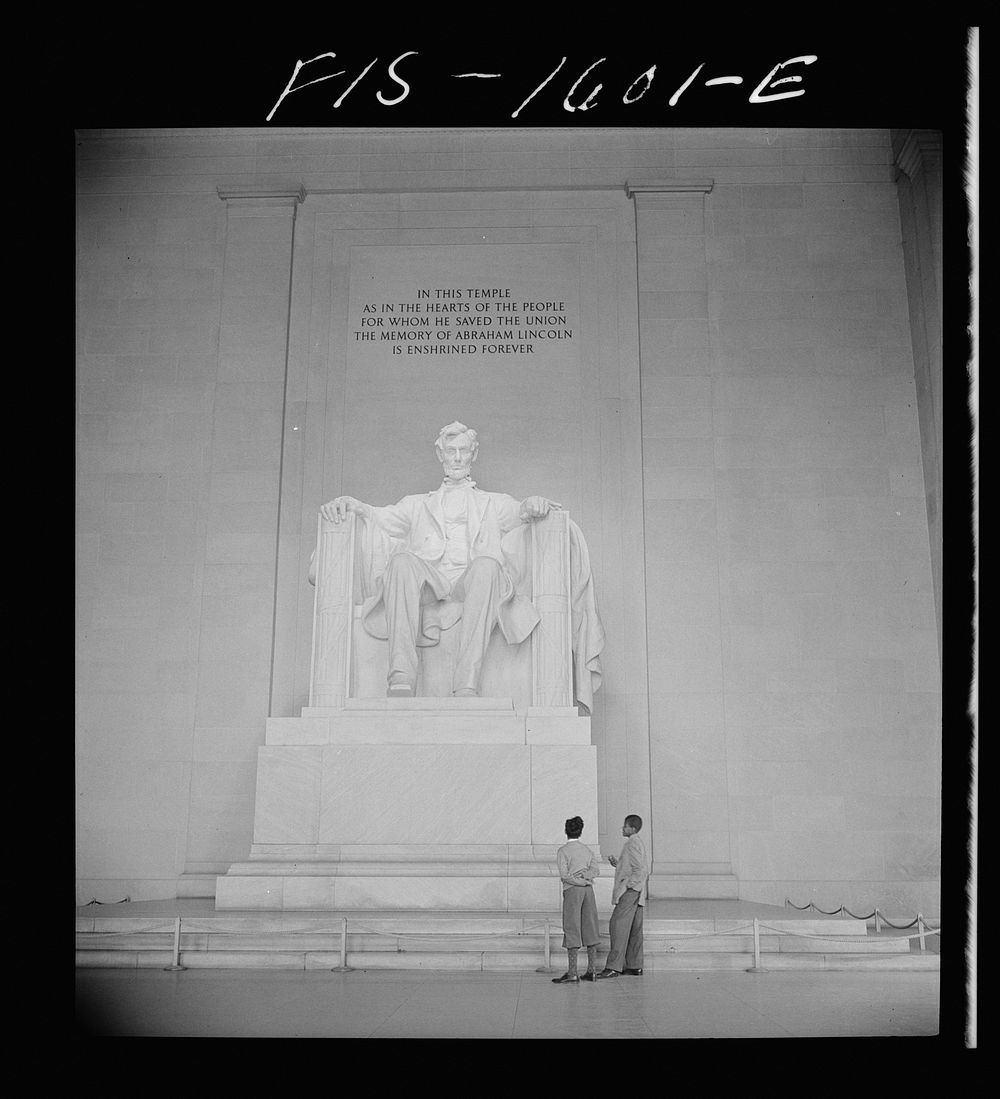 [Untitled photo, possibly related to: Washington, D.C.  boys admiring the Lincoln Memorial]. Sourced from the Library of…