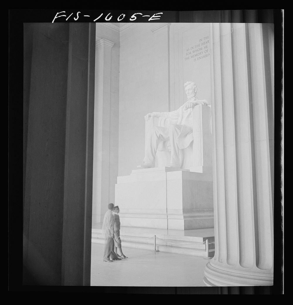 Washington, D.C.  boys admiring the Lincoln Memorial. Sourced from the Library of Congress.