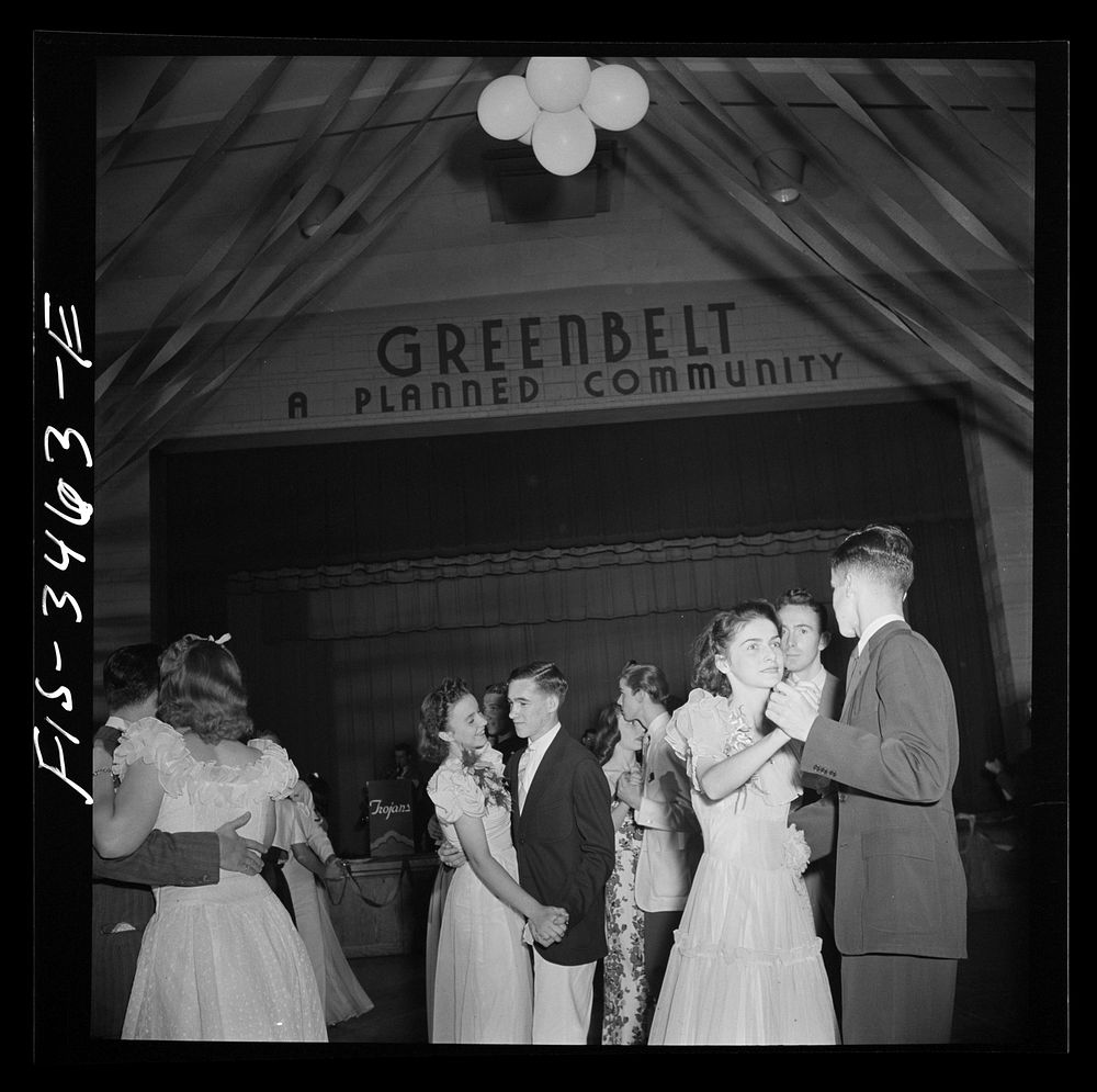 Greenbelt, Maryland. Federal housing project. Senior prom. Sourced from the Library of Congress.